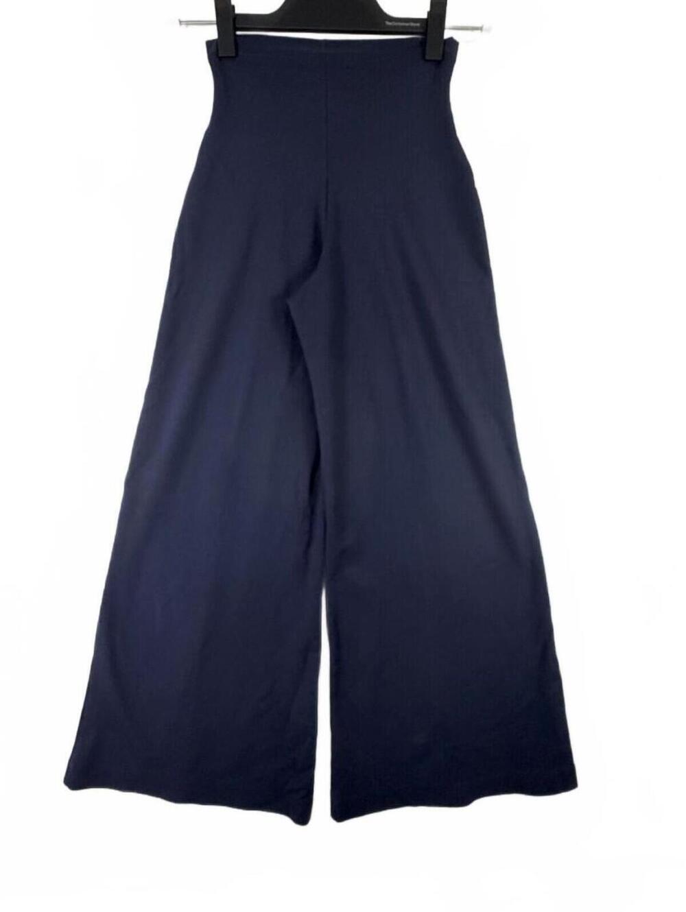 Ripley Rader Navy Ponte Knit Wide Leg Pant High Waisted Designer Trouser Size 1
